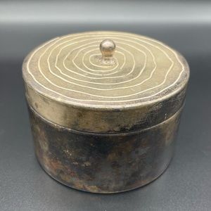 Silver plated trinket, dresser or gift box. Beautiful aged with etched design.